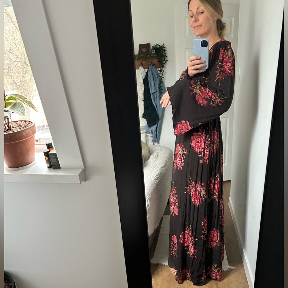 Free People Black and Red Floral Maxi Dress - Picture 7 of 8